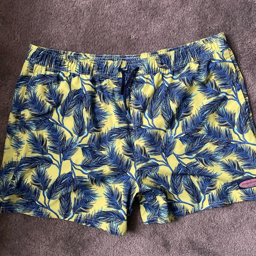 Vineyard Vines Yellow and Blue Swim Trunks